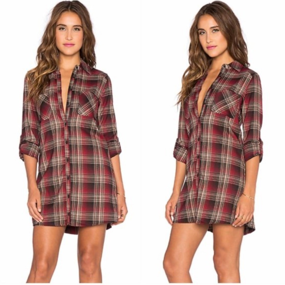 Jack by BB Dakota | Stina Berry Plaid Shirt Dress size small